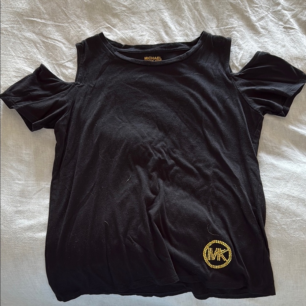 Michael Kors Black Cold Shoulder Top